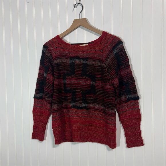 Denim & Supply Ralph Lauren Sweater S Red Wool Mohair Western Cross Boho Y2K - Picture 1 of 8